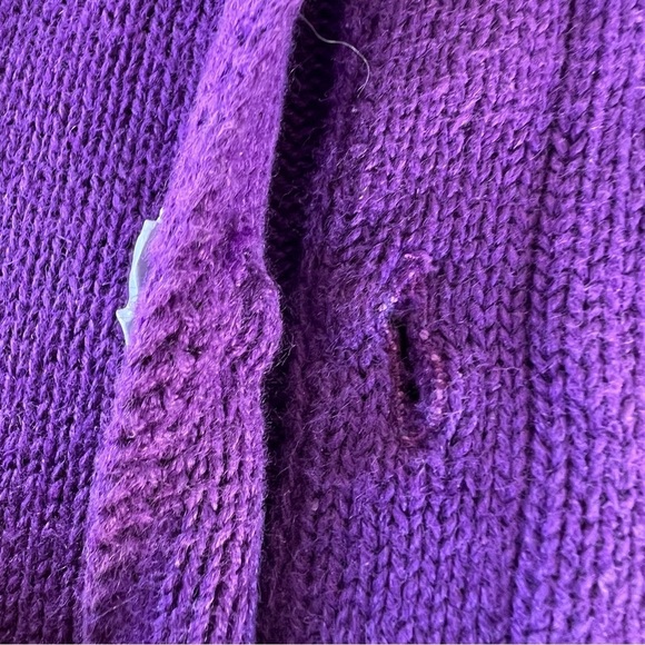 VTG Storybook Knits Purple Passion Embellished Cardigan Colorful Floral Large - Picture 16 of 16